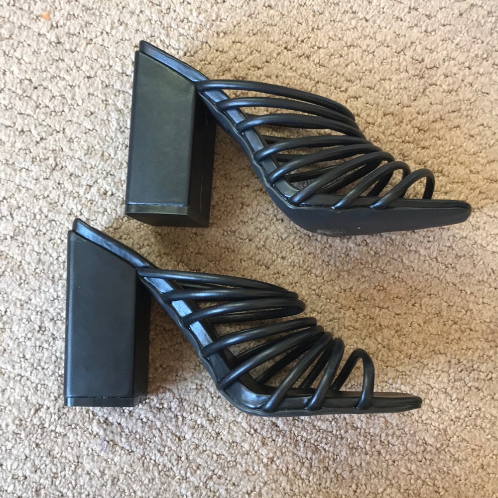 Strappy Black Heel Sandals